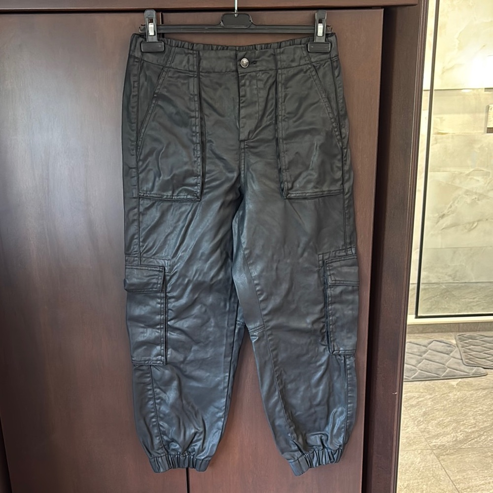 All Saints Frieda high rise coated cargo pants. Size US 8.